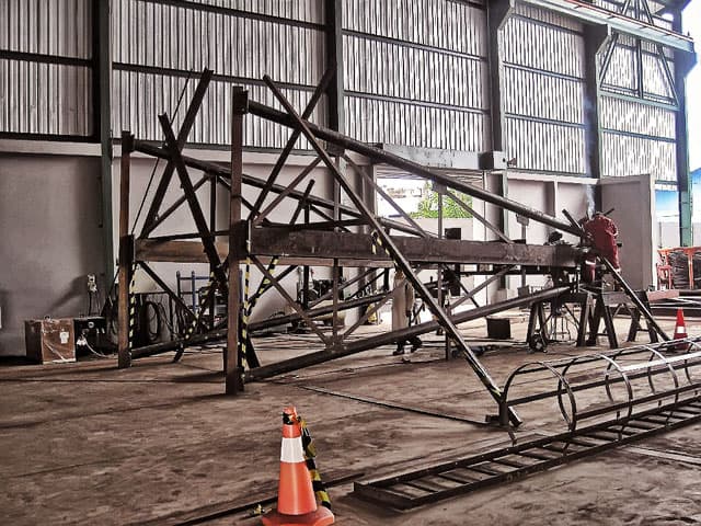 Welding a fabricated steel lifting frame